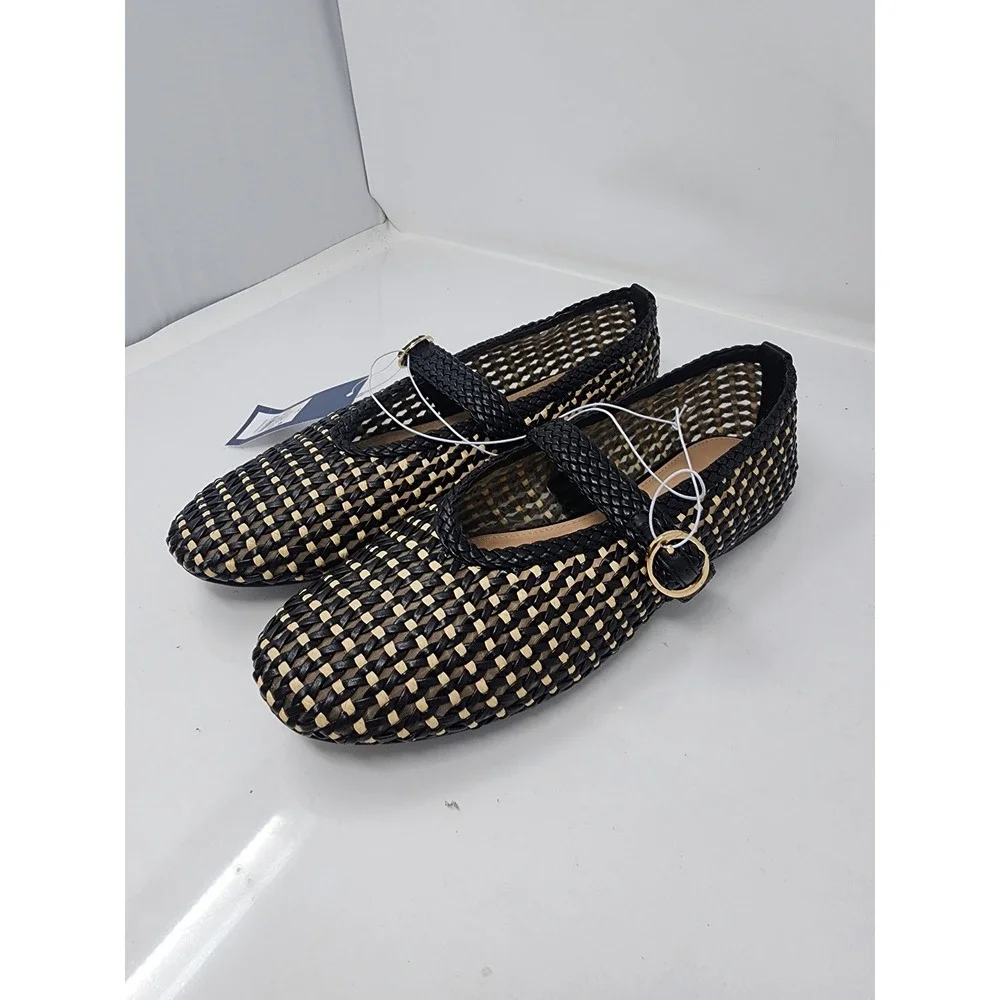 Universal Thread Womens Woven Mary Jane Flats Black Casual Size 11